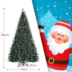 180 cm Langer Künstlicher Weihnachtsbaum Verschneiter Festtagsbaum mit 1000 Zweigspitzen