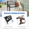 128 cm Lange Sitzbank Gartenbank mit Metallrahmen Schwarz