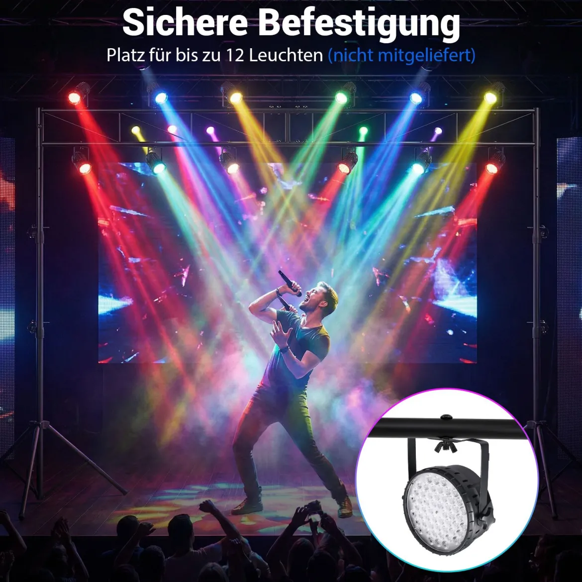 360 cm langes Lichtstativ mit Quertraverse Höhenverstellbarem DJ-Lampenstativ 140–265 cm