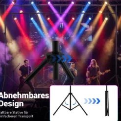 360 cm langes Lichtstativ mit Quertraverse Höhenverstellbarem DJ-Lampenstativ 140–265 cm
