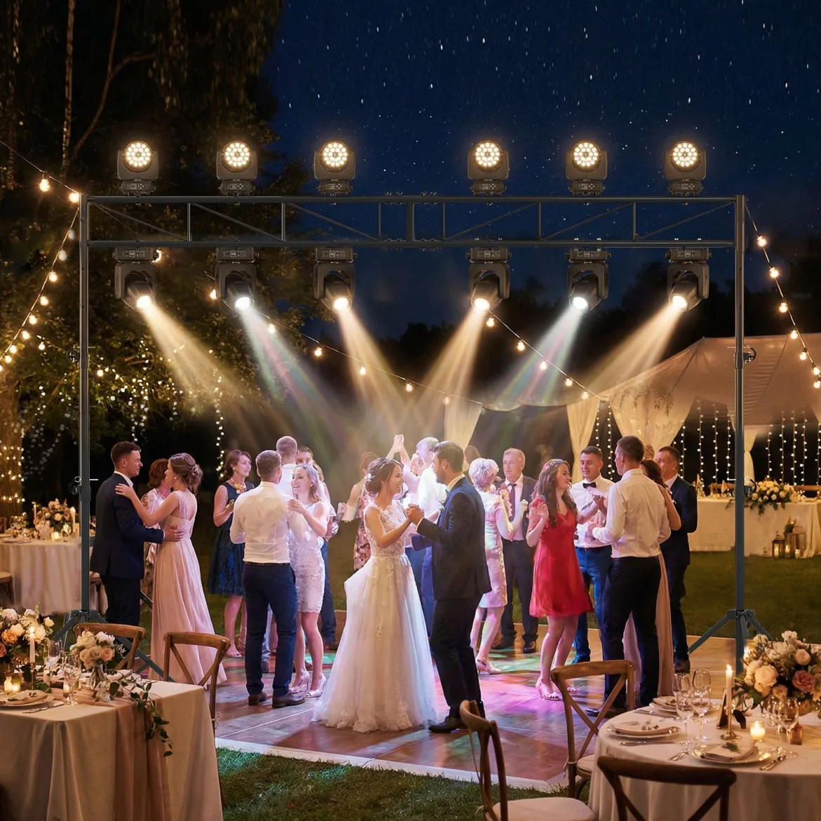 360 cm langes Lichtstativ mit Quertraverse Höhenverstellbarem DJ-Lampenstativ 140–265 cm