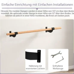 120 cm lange Tanzstange Wandmontierte Ballettstange Ballettausrüstung Fitnessstange mit fester Höhe