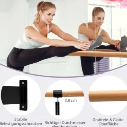 120 cm lange Tanzstange Wandmontierte Ballettstange Ballettausrüstung Fitnessstange mit fester Höhe
