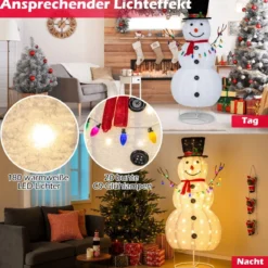 180 cm LED Schneemann beleuchtet Weihnachtsfigur mit 180 warmweißen LED- Lichern