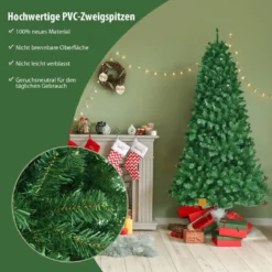 180 cm LED Weihnachtsbaum mit 9 Beleuchtungsmodi Künstlicher Tannenbaum Grün