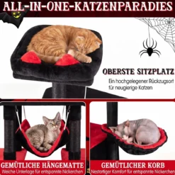 178 cm Mehrstöckiger Kratzbaum im Gothic Design mit Katzenhöhle 50 x 73 x 178 cm für Katzen
