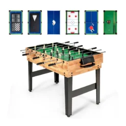 1055 cm Multifunktionstisch 10-in-1 Kombi-Spieltisch mit Tischfußball Hockey Tischtennis Billard