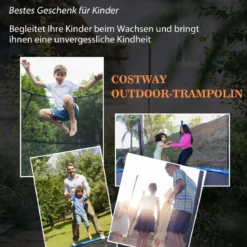 φ333cm Outdoor Trampolin mit Leiter & Basketball & Sicherheitsnetz & Randabdeckung