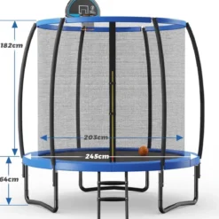 φ 244 cm Outdoor-Trampolin Outdoor-Trampolin mit Basketballkorb
