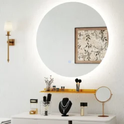 Ø60cm Runder Badspiegel mit Beleuchtung & Touch Schalter & Memory Funktion Wandspiegel