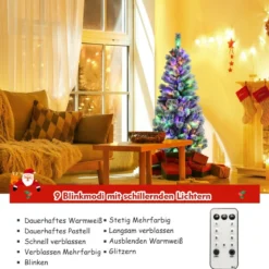 150 cm schneebedeckter Weihnachtsbaum beleuchteter künstlicher Weihnachtsbaum Weiß + Grün
