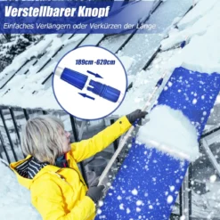 189-620 cm Schnee Dachrechen aus Aluminium Dach Rake Schneeräumer mit Oxford-Stoff