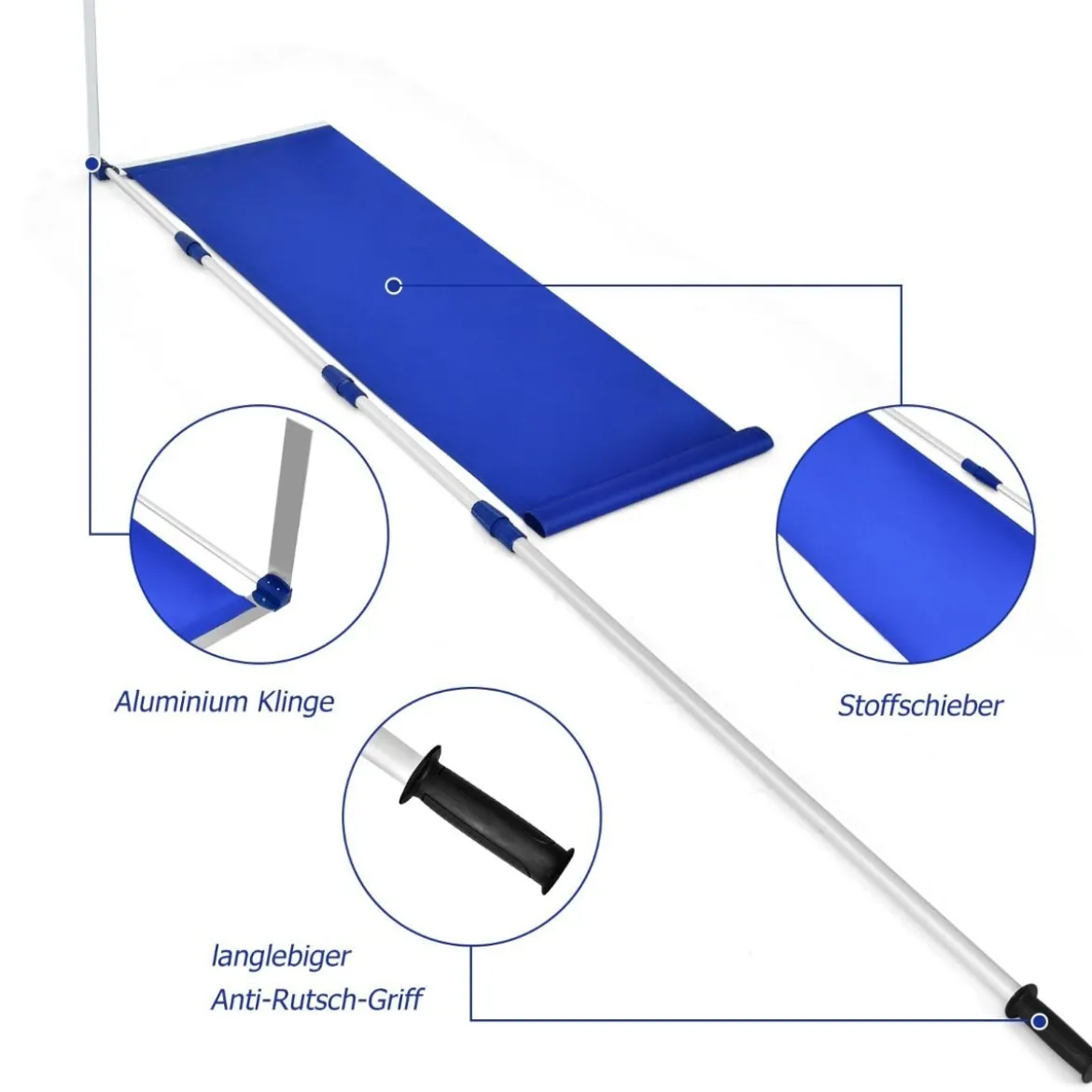 189-620 cm Schnee Dachrechen aus Aluminium Dach Rake Schneeräumer mit Oxford-Stoff