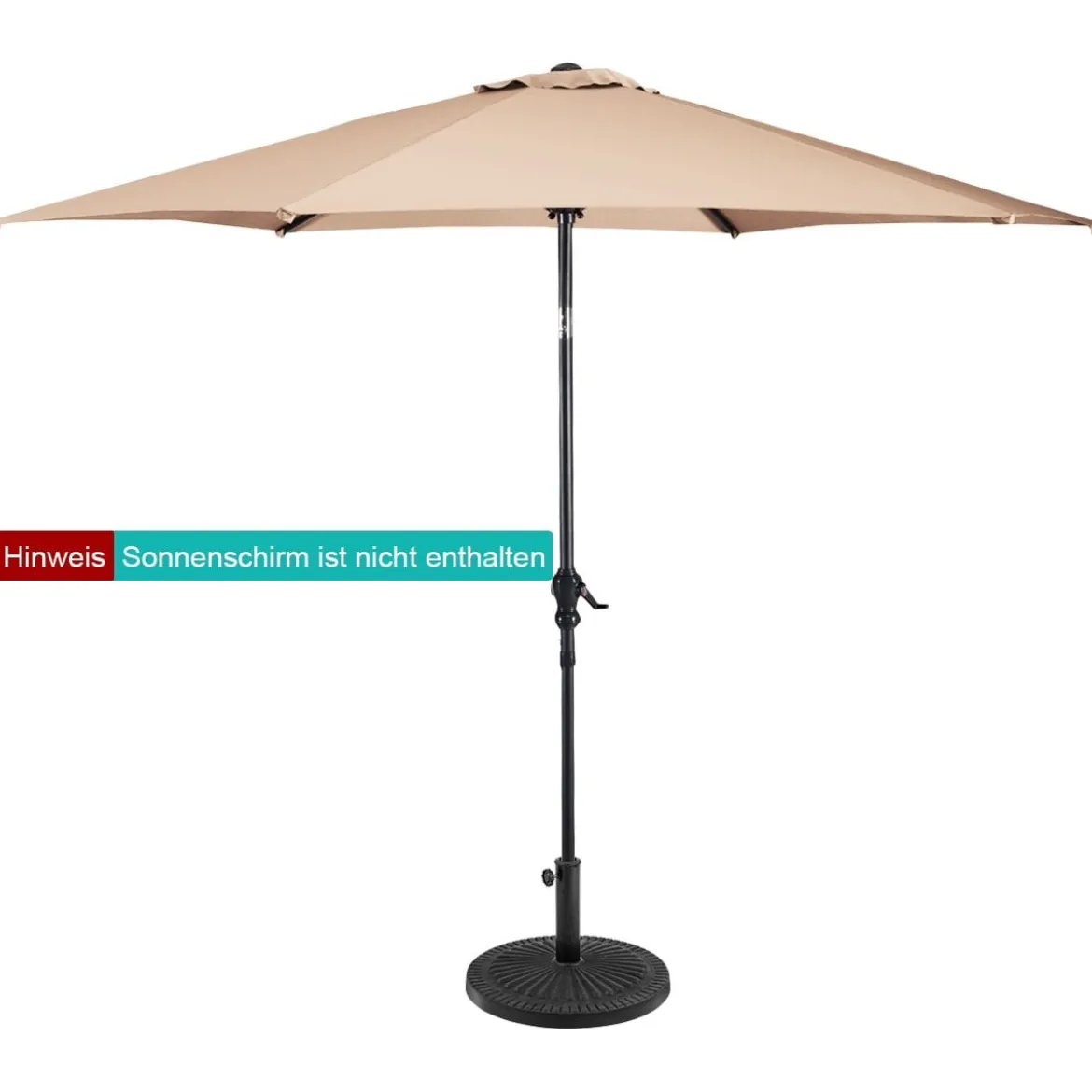 Φ49cm Sonnenschirmständer Robuster Runder Schirmhalter mit Feststellknopf Dicke Eisenstange