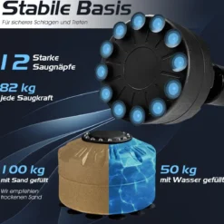 170 cm Stand Kickboxsack mit Ständer und Handschuhen für Home Office Schwarz