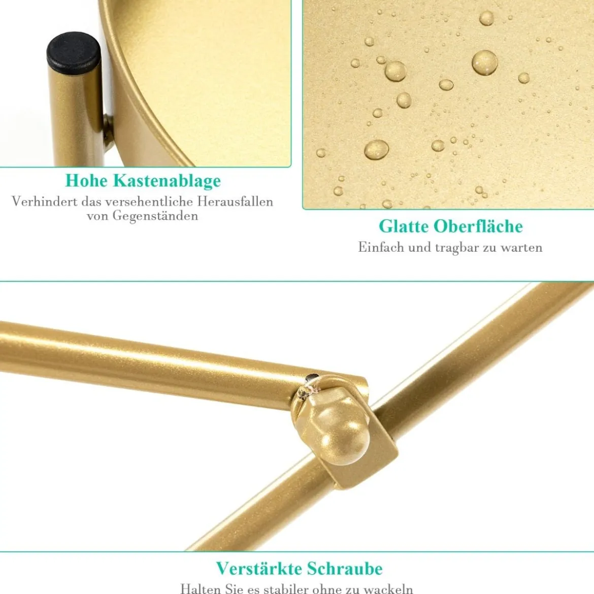 Ø 30 cm 2-stöckiger Metall-Pflanzenständer Moderner Pflanzenständer Golden