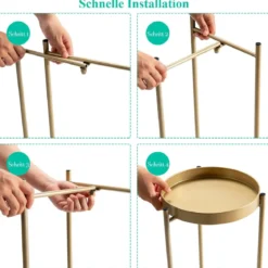 Ø 30 cm 2-stöckiger Metall-Pflanzenständer Moderner Pflanzenständer Golden