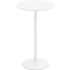 Ø 60 cm Stehtisch 2 in 1 Bartisch & Esstisch Höhenverstellbarer Bistrotisch Rund Partytisch Weiß
