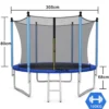 Ø 305 cm Trampolin Freizeit-Trampolin mit Sicherheitsnetz Schwarz + Blau