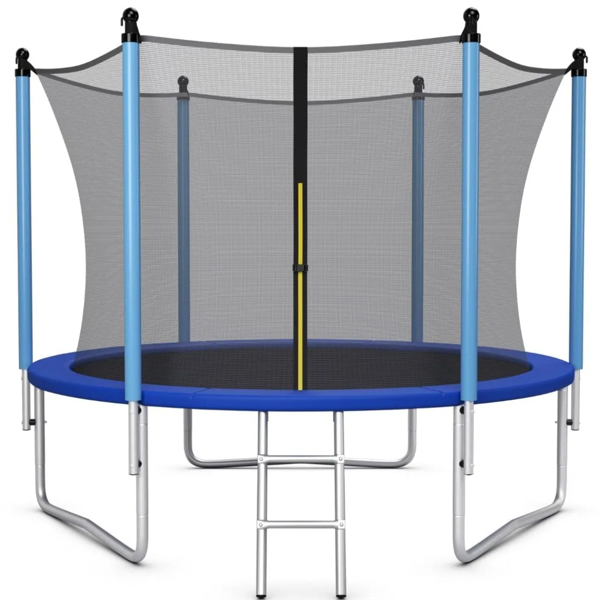 Ø 305 cm Trampolin Freizeit-Trampolin mit Sicherheitsnetz Schwarz + Blau