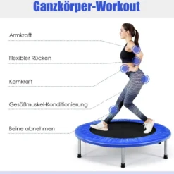 97 cm Trampolin Mini-Falttrampolin faltbar Fitness-Trampolin Blau