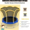 φ244 cm Trampolin mit Blumenform & Sicherheitsnetz & Gepolsterten Stangen Gelb