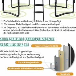φ366 cm Trampolin mit Leiter & Basketball & Sprungmatte & Randabdeckung Gartentrampolin