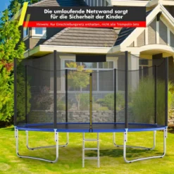 Ø 487cm Trampolin Sicherheitsnetz für Gartentrampoline Ersatznetz Außenliegend mit Reißverschluss