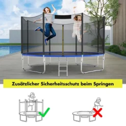 Ø 244 cm Trampolin Sicherheitsnetz für Gartentrampoline Ersatznetz Außenliegend mit Reißverschluss