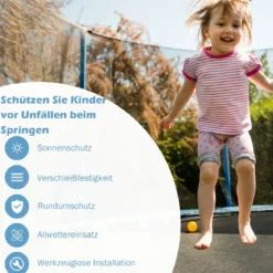 Ø 487cm Trampolin Sicherheitsnetz für Gartentrampoline Ersatznetz Innenliegend