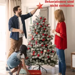 150 cm Verschneiter Weihnachtsbaum Künstlicher Kunstbaum mit Schneefall