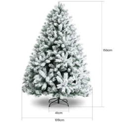 150 cm Verschneiter Weihnachtsbaum Künstlicher Kunstbaum mit Schneefall