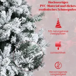 150 cm Verschneiter Weihnachtsbaum Künstlicher Kunstbaum mit Schneefall