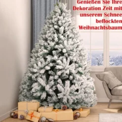 150 cm Verschneiter Weihnachtsbaum Künstlicher Kunstbaum mit Schneefall