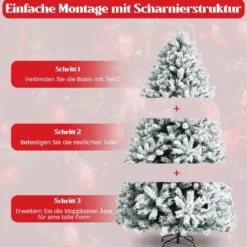 150 cm Verschneiter Weihnachtsbaum Künstlicher Kunstbaum mit Schneefall