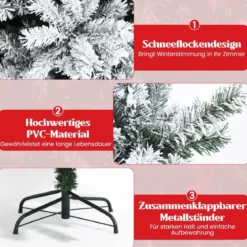 150 cm Verschneiter Weihnachtsbaum Künstlicher Kunstbaum mit Schneefall