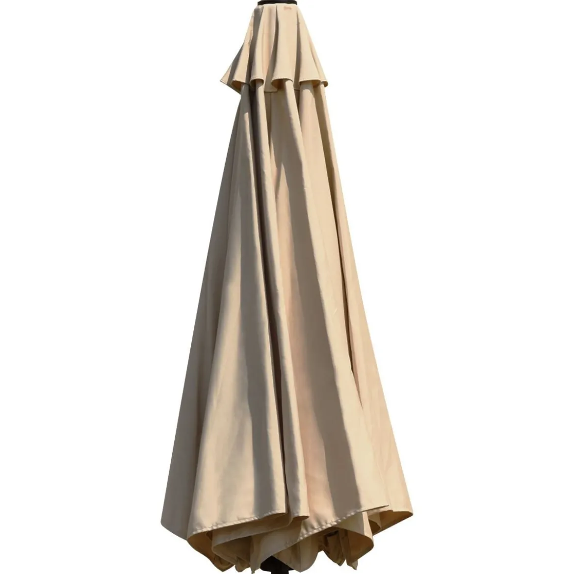247 cm Wandschirm Terrassenschirm mit verstellbarem Mast Sonnenschirm mit Windventil Beige