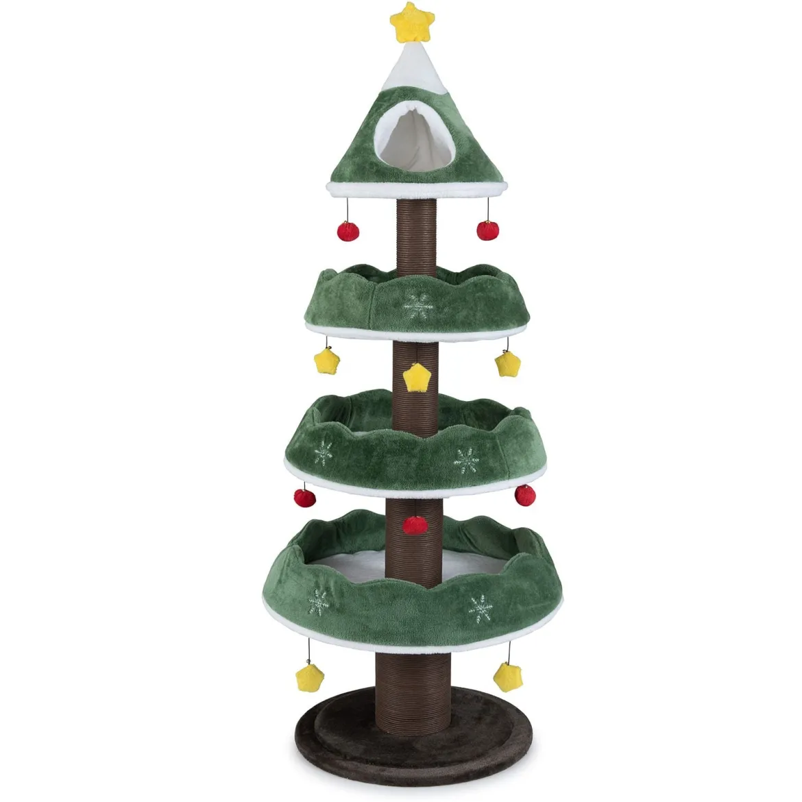 179 cm Weihnachten Kratzbaum mit 3 Plattformen & 11 Bällen Katzenbaum Katzenmöbel