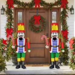 170 cm Weihnachten Nussknacker Figur mit Zuckerstange Weihnachtsfigur Soldat