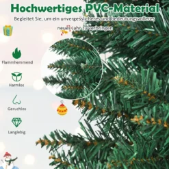 240 cm Weihnachtsbaum Hochwertige PVC Nadeln Künstlicher Bleistift-Förmiger Weihnachtsbaum Grün