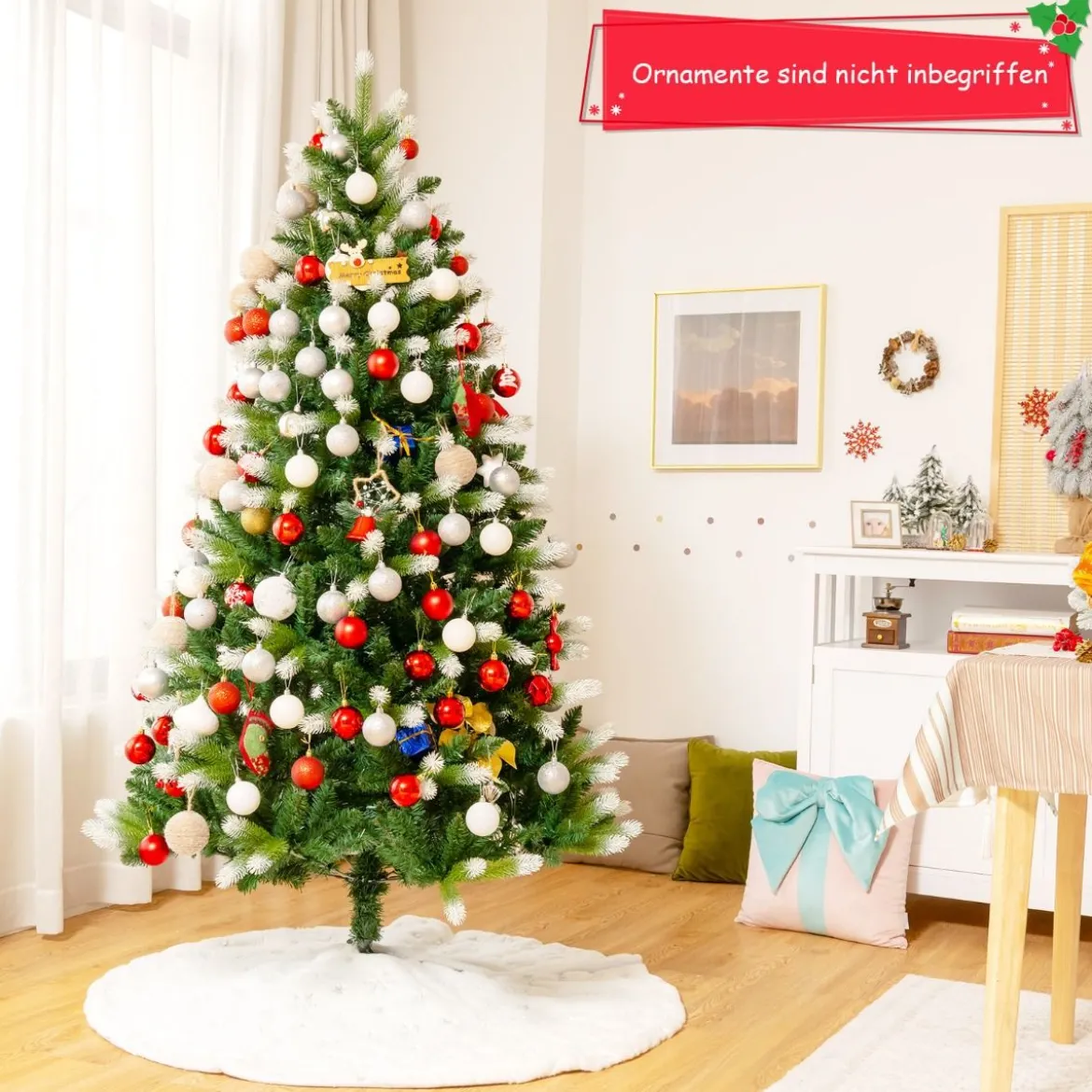 180 cm Weihnachtsbaum Künstlicher Tannenbaum mit 850 PVC-Zweigen