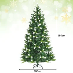 180 cm Weihnachtsbaum Künstlicher Tannenbaum mit 850 PVC-Zweigen