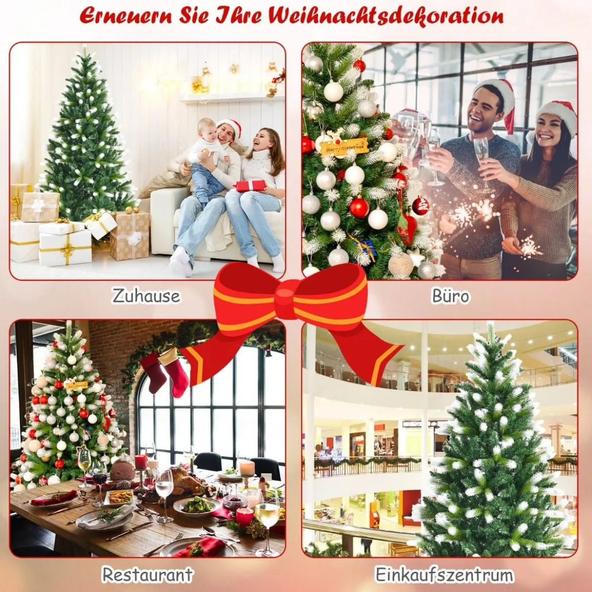 180 cm Weihnachtsbaum Künstlicher Tannenbaum mit 850 PVC-Zweigen