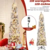 180 cm Weihnachtsbaum Schneebedeckter Christbaum mit 150 Warmweißen Lichtern