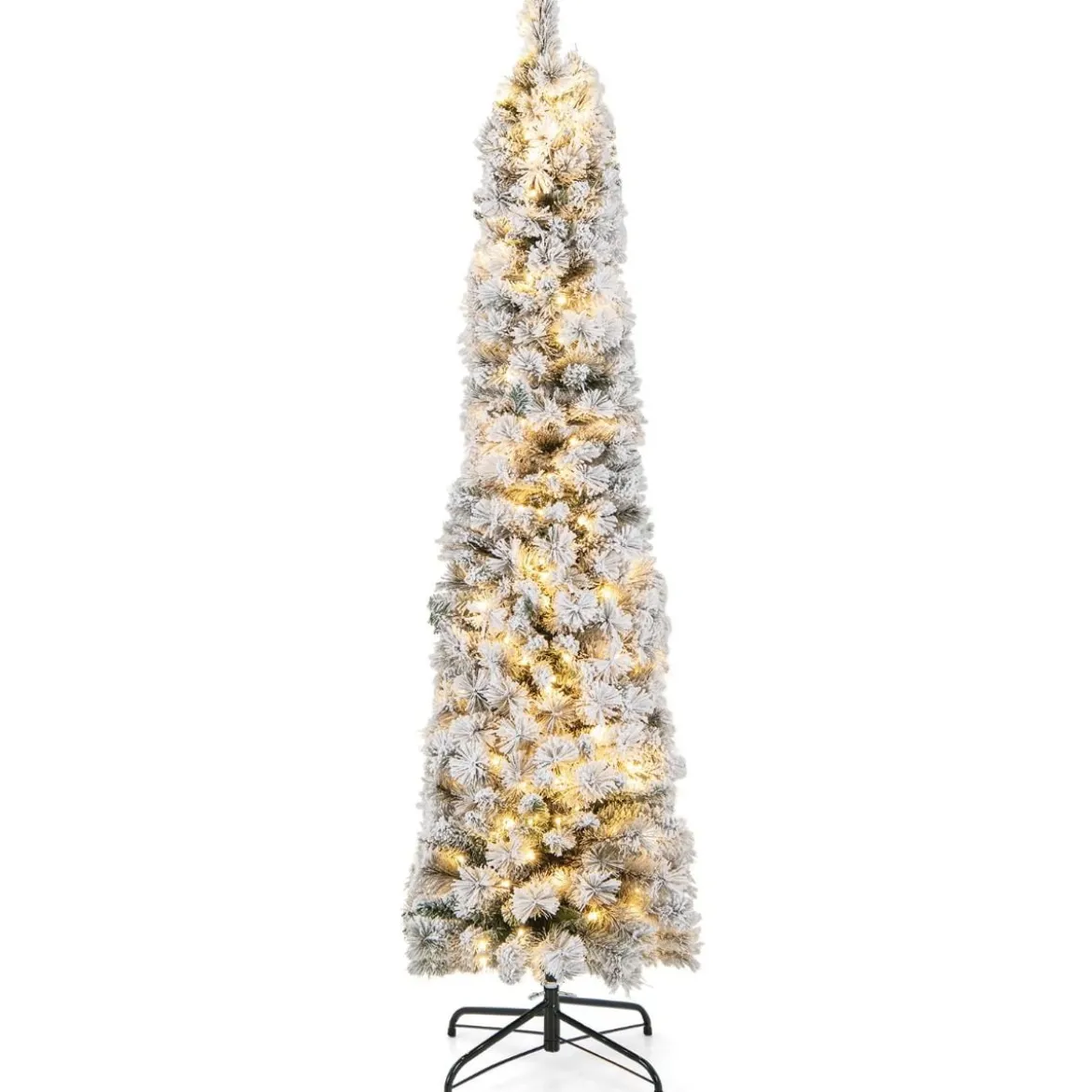 180 cm Weihnachtsbaum Schneebedeckter Christbaum mit 150 Warmweißen Lichtern