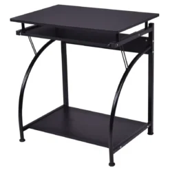 Computer-Schreibtisch Gaming-Tisch mit Tastaturfach & CPU-Halterun höhenverstellbar 70 x 47 x 75 cm Schwarz