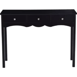 Computerschreibtisch Moderner Einfacher Konsolentisch mit 3 Schubladen 100x 32 x 75 cm Schwarz