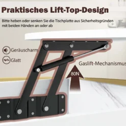 Couchtisch Höhenverstellbar Wohnzimmertisch mit Hebeplatte & Versteckter Stauraum
