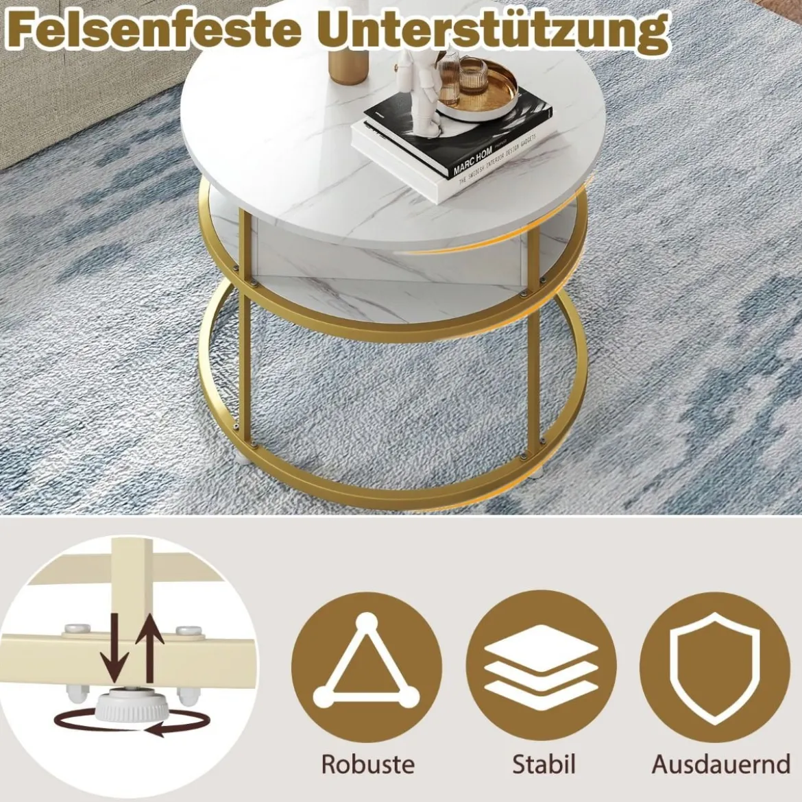 Couchtisch Höhenverstellbar Wohnzimmertisch mit Hebeplatte & Versteckter Stauraum