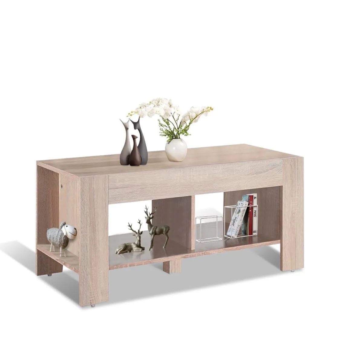 Couchtisch Kaffeetisch Beistelltisch mit 5 Füßen 90 x 39 x 42 cm MDF